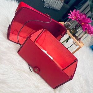 Coach Bleeker Chili Red Leather Decorative Box F62647 - NWT!